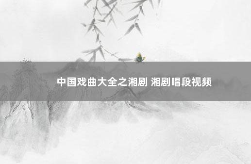 中国戏曲大全之湘剧 湘剧唱段视频