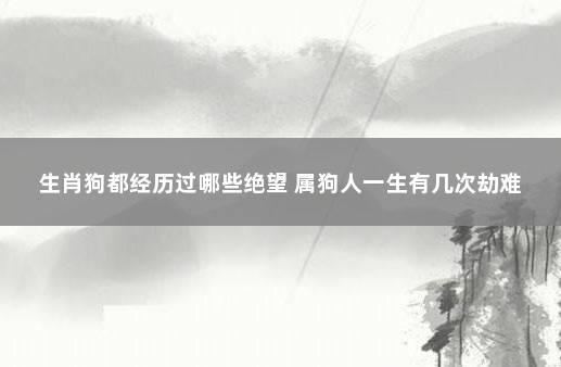 生肖狗都经历过哪些绝望 属狗人一生有几次劫难