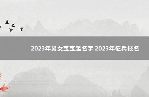 2023年男女宝宝起名字 2023年征兵报名