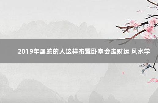 2019年属蛇的人这样布置卧室会走财运 风水学