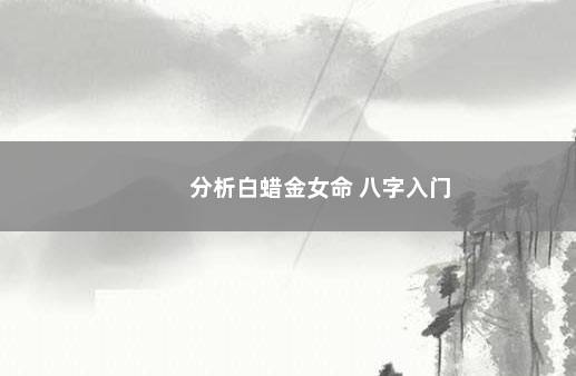 分析白蜡金女命 八字入门