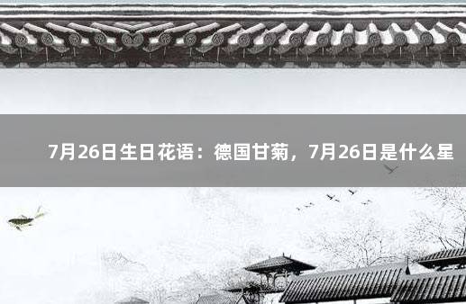 7月26日生日花语:德国甘菊,7月26日是什么星座? 德国洋甘菊功效