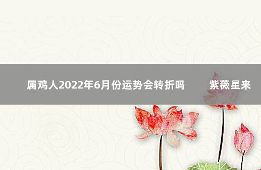属鸡人2022年6月份运势会转折吗 紫薇星来帮忙
