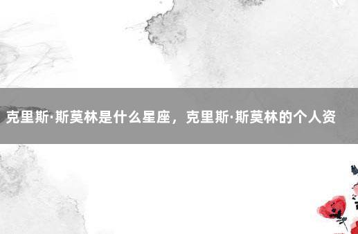 克里斯·斯莫林是什么星座,克里斯·斯莫林的个人资料 莫德里奇有多强