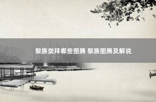 黎族崇拜哪些图腾 黎族图腾及解说