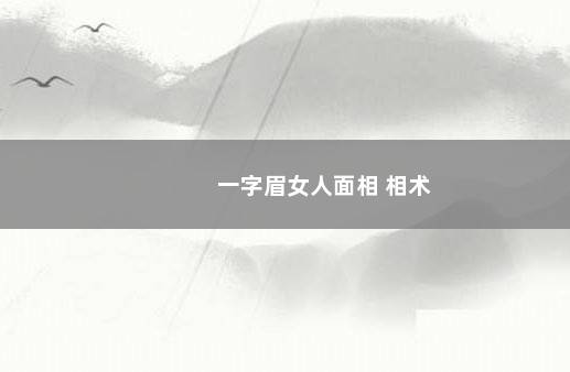 一字眉女人面相 相术