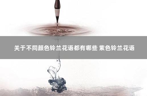 关于不同颜色铃兰花语都有哪些 紫色铃兰花语
