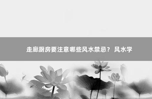 走廊厨房要注意哪些风水禁忌? 风水学
