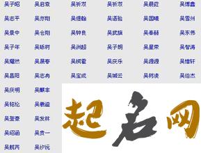 吴姓取名字大全男孩 吴姓有内涵的名字