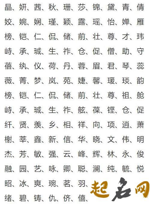 起名能使用的常用字有哪些？ 五行属水取名常用字