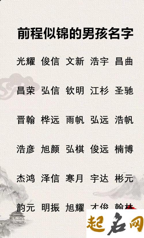 牟姓男宝宝起什么名字前程似锦？ 前程似锦的名字