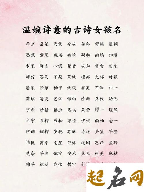 八字起名 儒雅古风的女孩子名字 八字诗句唯美古风