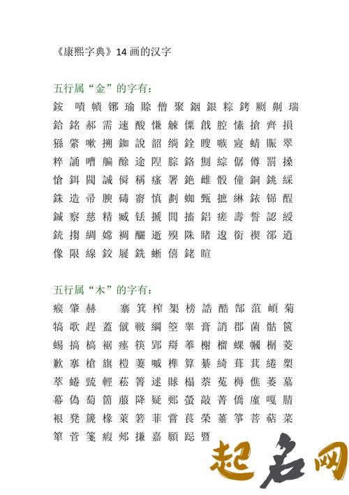 14画属金的字有哪些 属金的推荐名字 有木有金的男孩名字