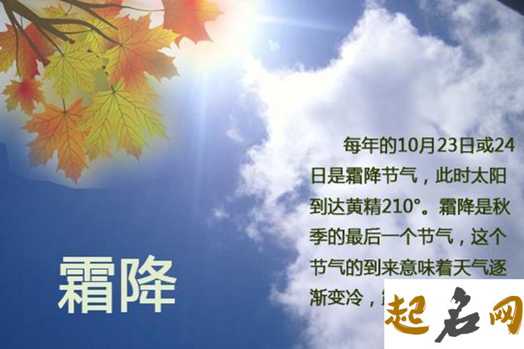 2019年10月24日霜降节气未时出生命运如何？ 2019年24节气表图