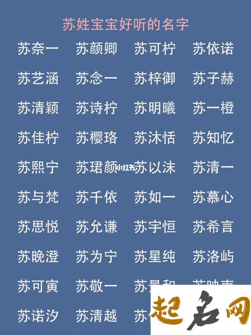 苏姓起名大全 100分姓苏的女孩男孩名字 苏姓的名字