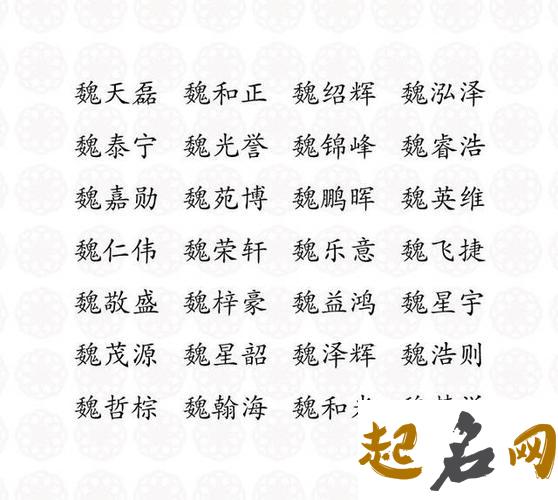 猪年宝宝女孩名字_姓魏的100分的男孩名字 姓魏的名字三个字