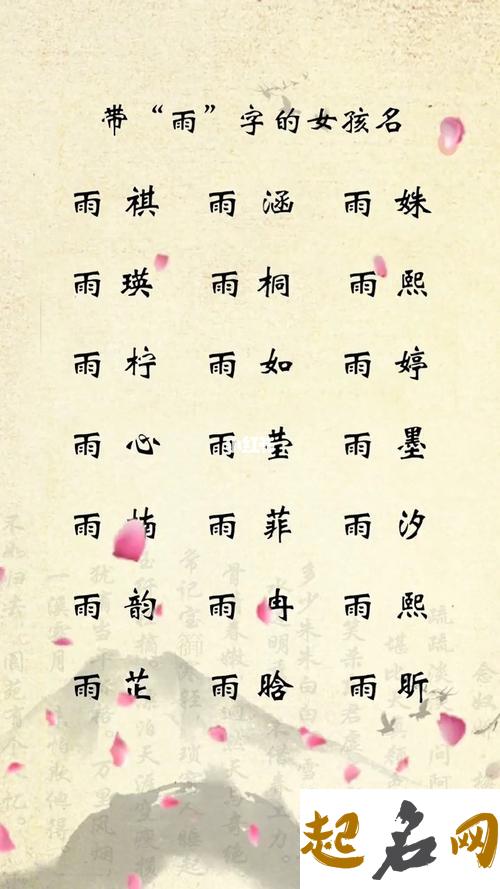 带语字的女孩名字怎么取 带雨字的游戏名字