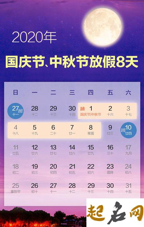 2020年10月1号到10月8号有几天是订婚吉日,国庆节是中国传统节日 2020年正月到几月几号