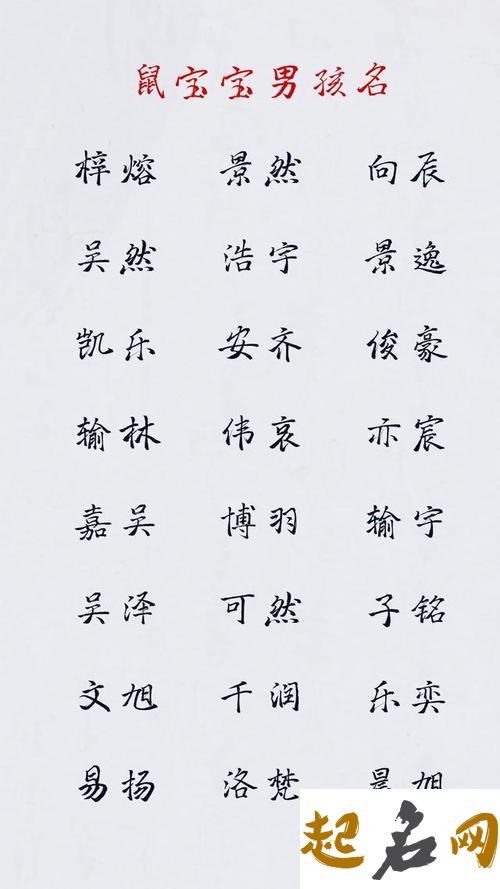 2020年宝宝名字排行榜 男孩名字2020年鼠名字大全