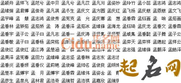 姓孟的男孩名字大全2018属狗 男孩名字大全2020属鼠