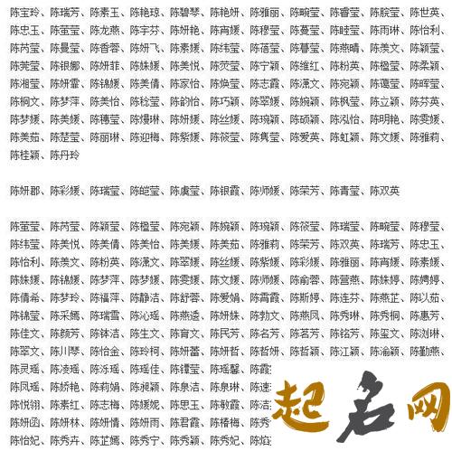 推荐女宝宝起名，陈姓，三个字 陈姓洋气取名三个字