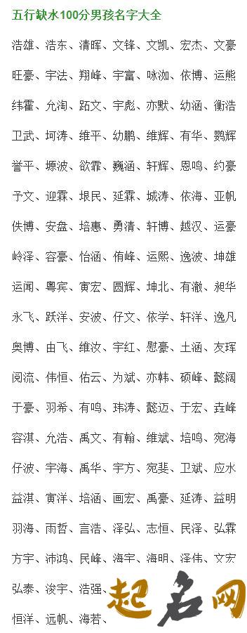 2019年冬至出生男孩五行缺水起名字 如何起好听吉利的名字？ 五行属水的小名