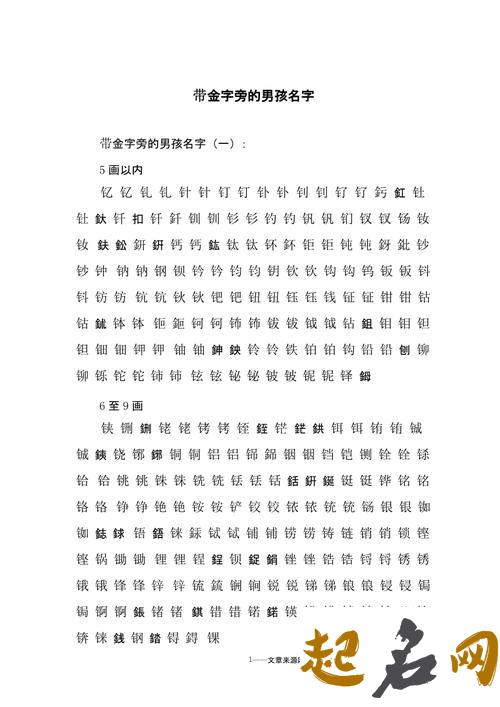 带金字旁的字男孩取名 带金带火的男孩名字