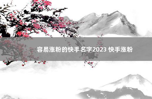 容易涨粉的快手名字2023 快手涨粉