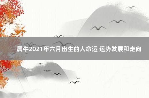 属牛2021年六月出生的人命运 运势发展和走向