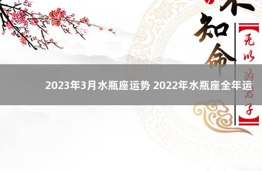 2023年3月水瓶座运势 2022年水瓶座全年运势