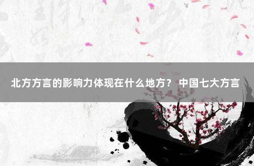 北方方言的影响力体现在什么地方？ 中国七大方言