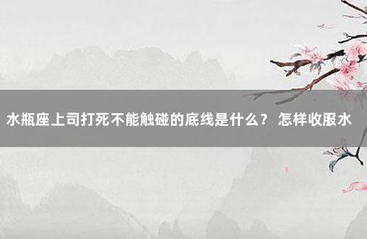 水瓶座上司打死不能触碰的底线是什么？ 怎样收服水瓶座领导