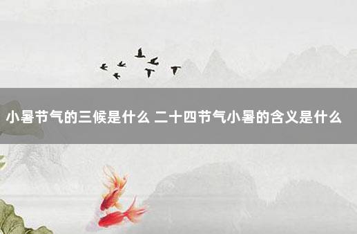 小暑节气的三候是什么 二十四节气小暑的含义是什么