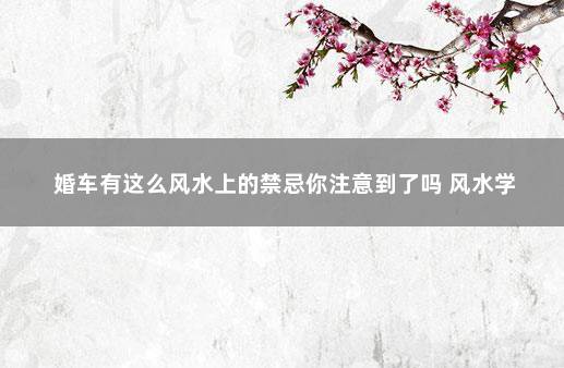 婚车有这么风水上的禁忌你注意到了吗 风水学