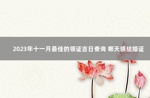 2023年十一月最佳的领证吉日查询 哪天领结婚证好 2022年12月7日