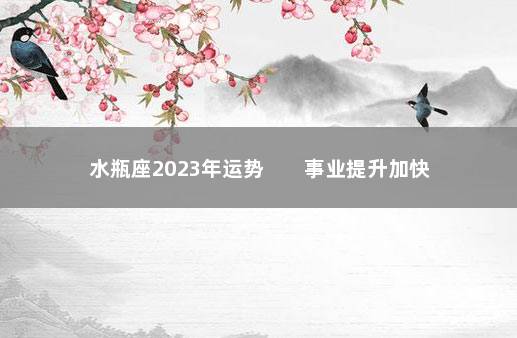 水瓶座2023年运势        事业提升加快