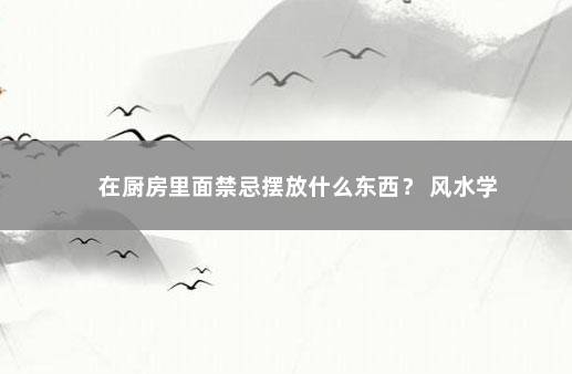 在厨房里面禁忌摆放什么东西？ 风水学