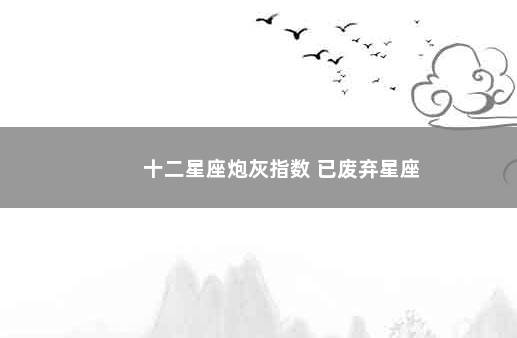 十二星座炮灰指数 已废弃星座