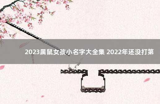 2023属鼠女孩小名字大全集 2022年还没打第一针疫苗