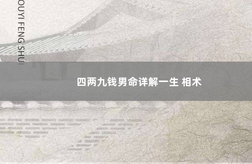 四两九钱男命详解一生 相术