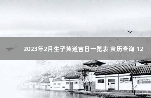 2023年2月生子黄道吉日一览表 黄历查询 12月黄道吉日万年历