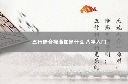 五行暗合禄渐加是什么 八字入门