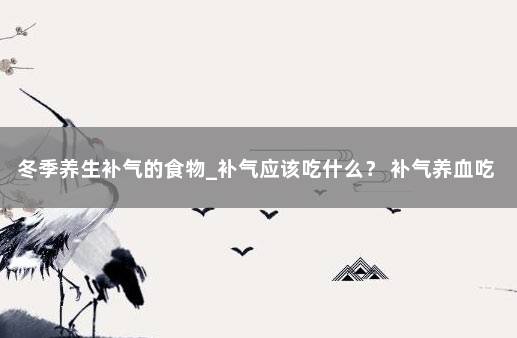 冬季养生补气的食物_补气应该吃什么？ 补气养血吃什么最好