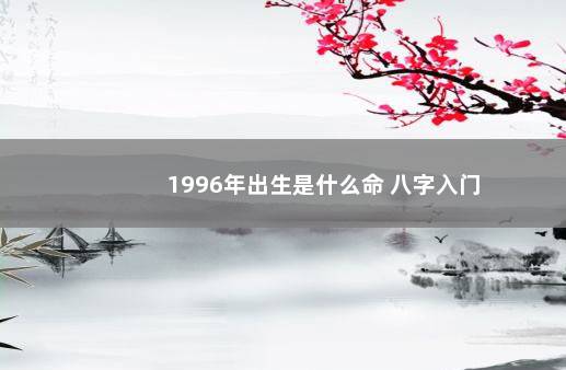 1996年出生是什么命 八字入门