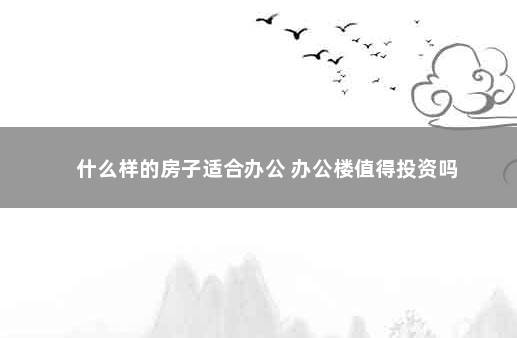 什么样的房子适合办公 办公楼值得投资吗