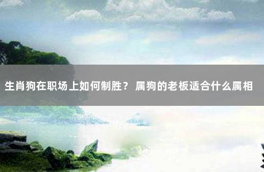 生肖狗在职场上如何制胜？ 属狗的老板适合什么属相的员工