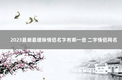 2023最潮最暧昧情侣名字有哪一些 二字情侣网名