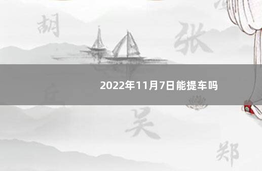 2022年11月7日能提车吗