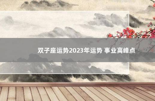 双子座运势2023年运势 事业高峰点