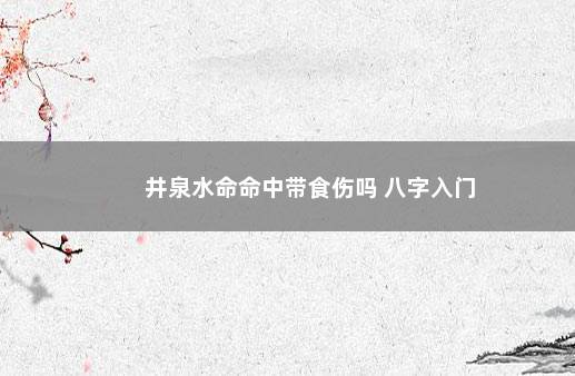 井泉水命命中带食伤吗 八字入门